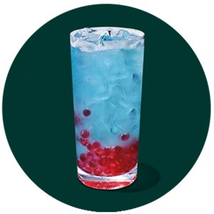 Limonada con perlas de frutos rojos